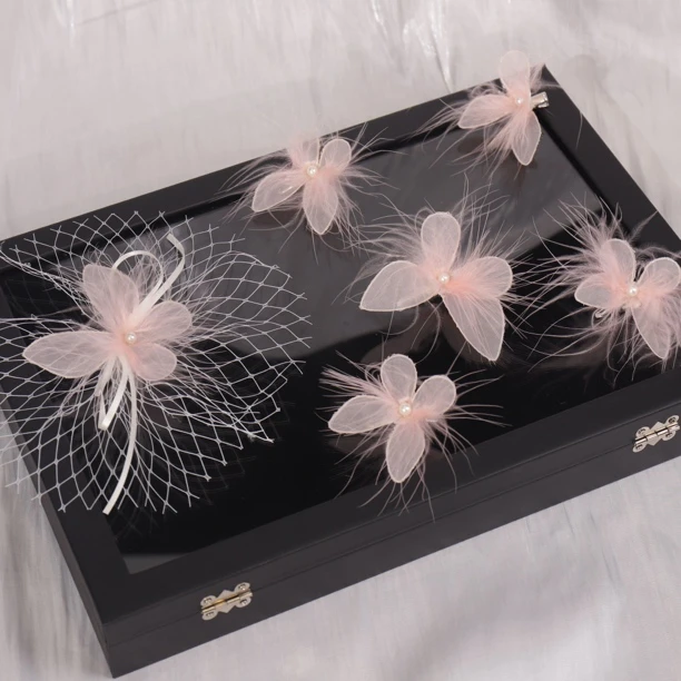 T7004小众粉丝蝴蝶羽毛超仙新娘头饰