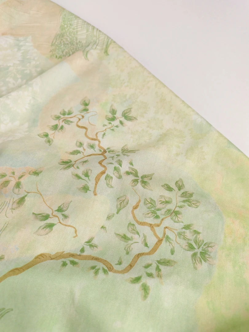 2025爆款天丝苎麻面料棉绸透气吸汗春夏皆可（绿亭）