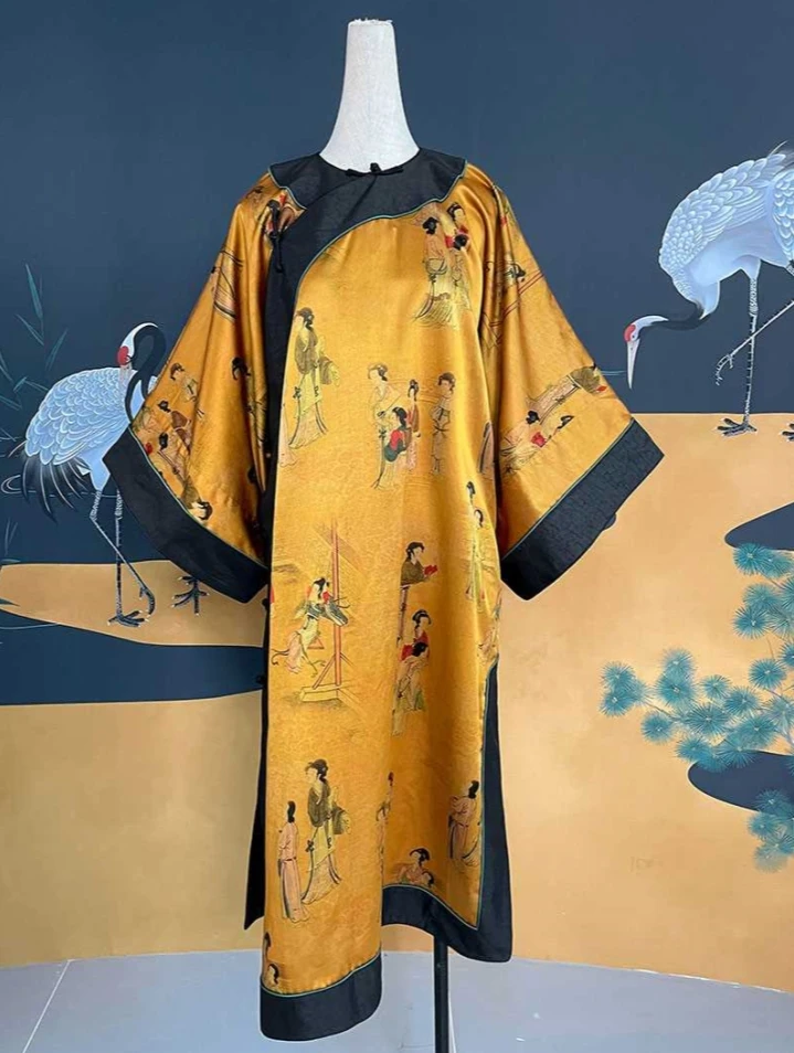 【十三郎】新中式真丝新款重锻连衣裙231189