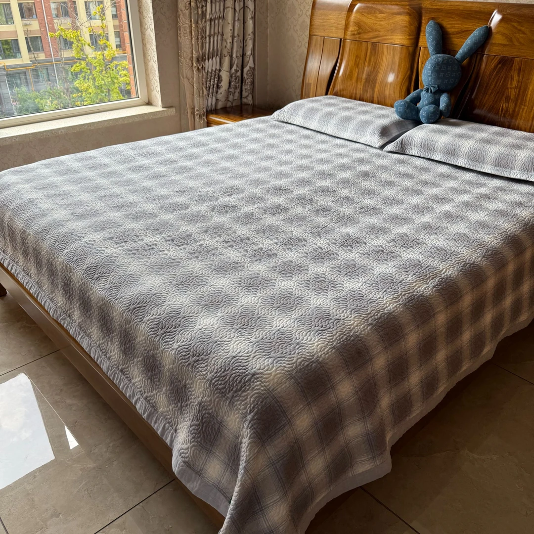 于姐推荐【格韵  双面全棉床盖三件套】2025新款双面全棉砂洗/亲肤