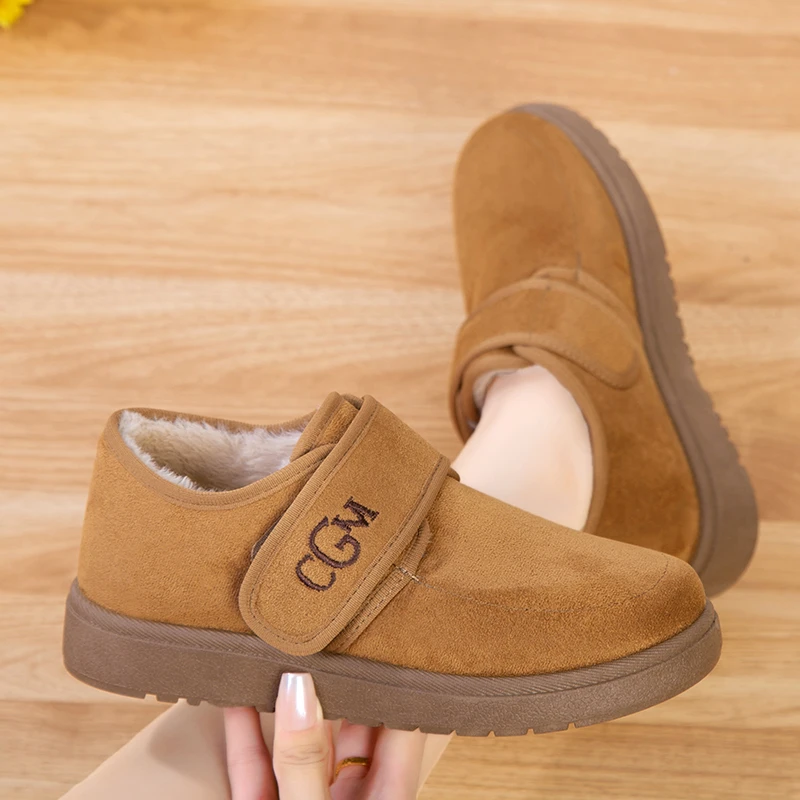 2025冬季新款加绒舒适保暖鞋加厚勃肯鞋女棉鞋休闲平跟软底妈妈鞋
