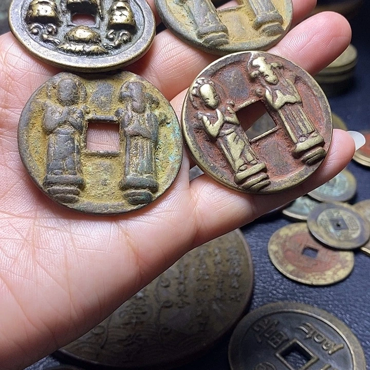 佛钱铜工艺品花钱4个