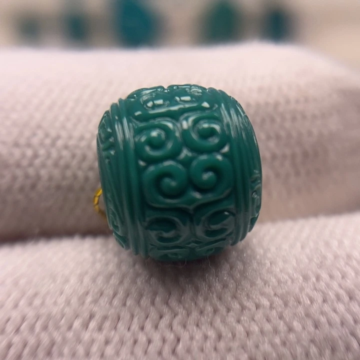 未镶嵌绿松石珠宝奇石回纹老型12.4mmAA1074