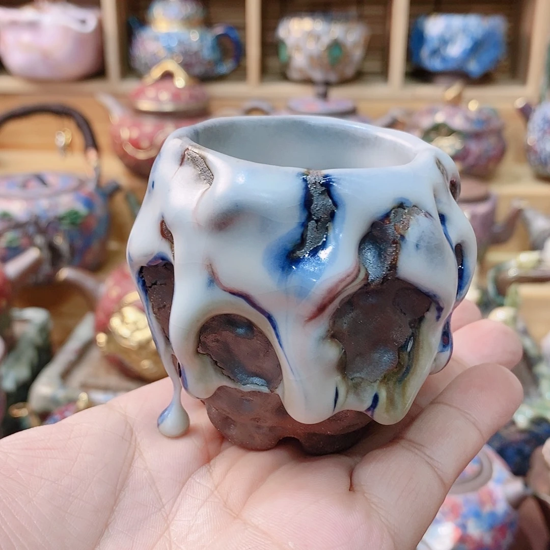 粗陶志野柴烧茶器