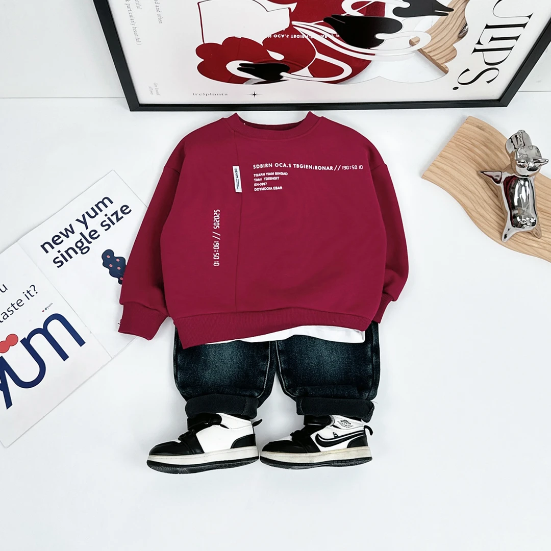 儿童卫衣加绒款长袖2025新款秋冬装男童 D-DMD7230 悠悠童话童装