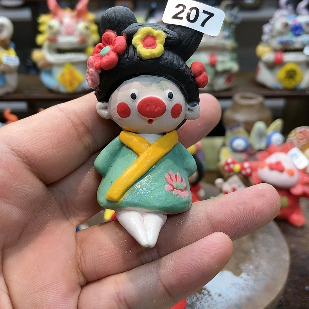 摆件直播间手工抽象陶瓷摆件207
