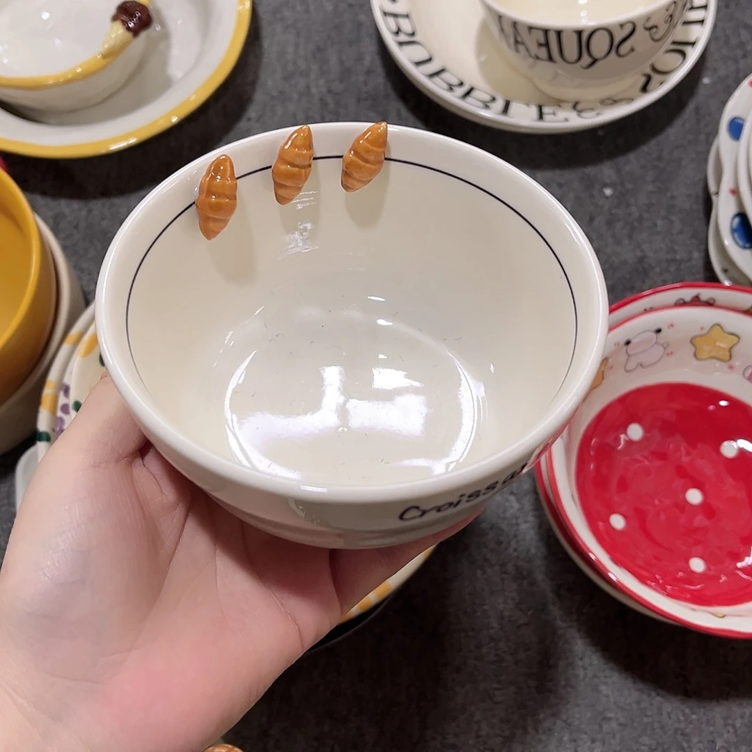 牛角包陶瓷餐具5寸