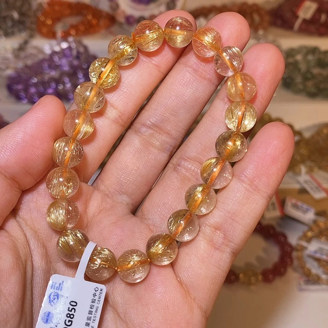 发晶手链未镶嵌金发9mm