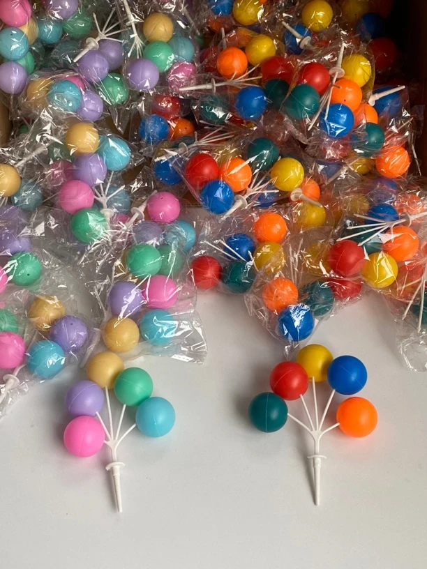 马卡龙国风网红彩色塑料马卡龙气球蛋糕装饰摆件生日蛋糕插件烘焙