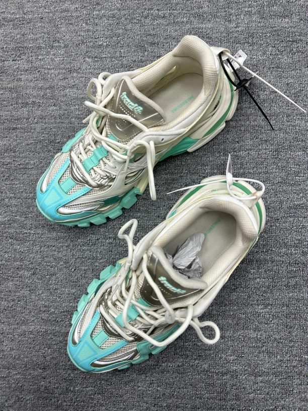 99新 Balenciaga/巴黎世家 41 巴黎世家track2 老爹鞋 白绿色准新