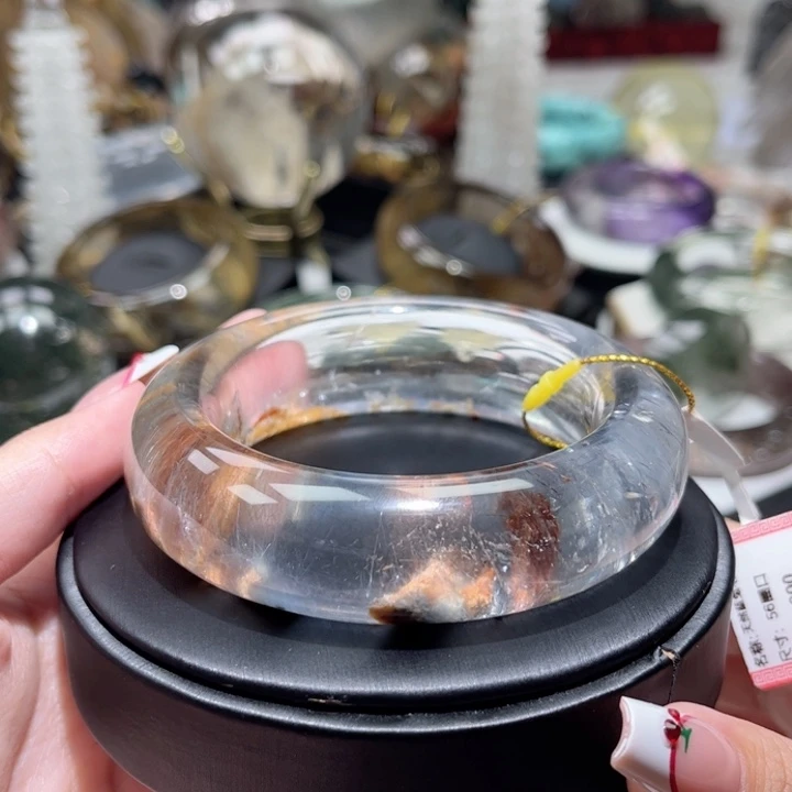 彩***兔未镶嵌手镯水晶天然蓝兔毛手镯