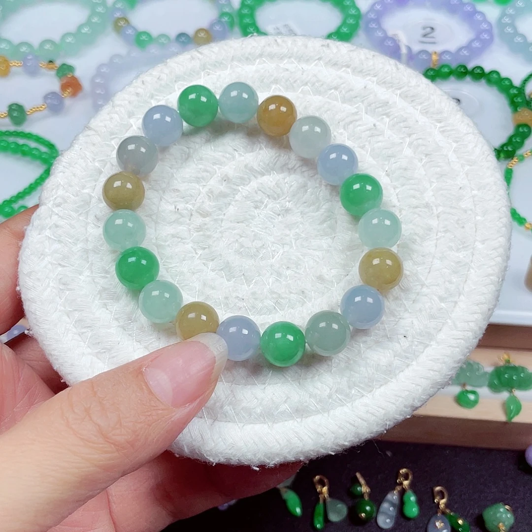 翡翠未镶嵌手链天然缅甸翡翠A货卡10