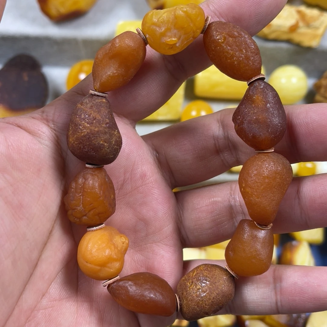 裸石蜜蜡未镶嵌海漂手串