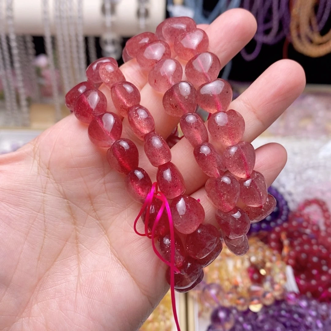 水晶手链未镶嵌草莓晶爱心手串