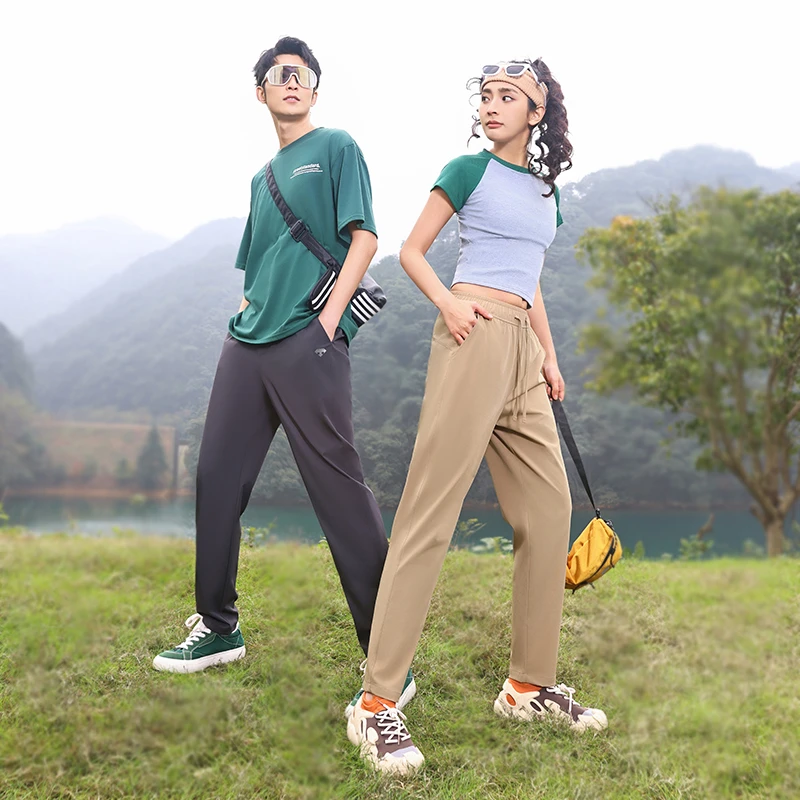 夏季情侣新款运动休闲九分裤轻薄宽松防嗮抗菌速干透气裤直筒裤