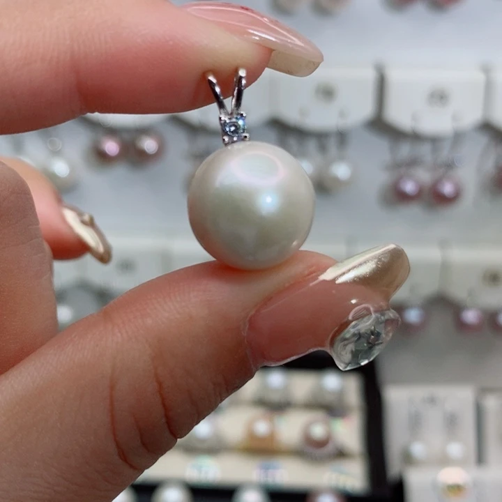 银S925镶嵌吊坠(赠链)淡水珍珠13➕