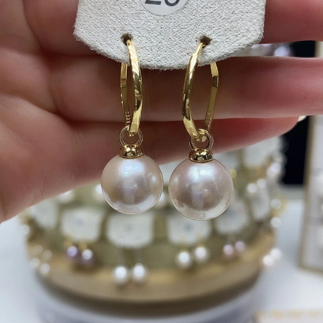 淡水珍珠耳饰银S925镶嵌