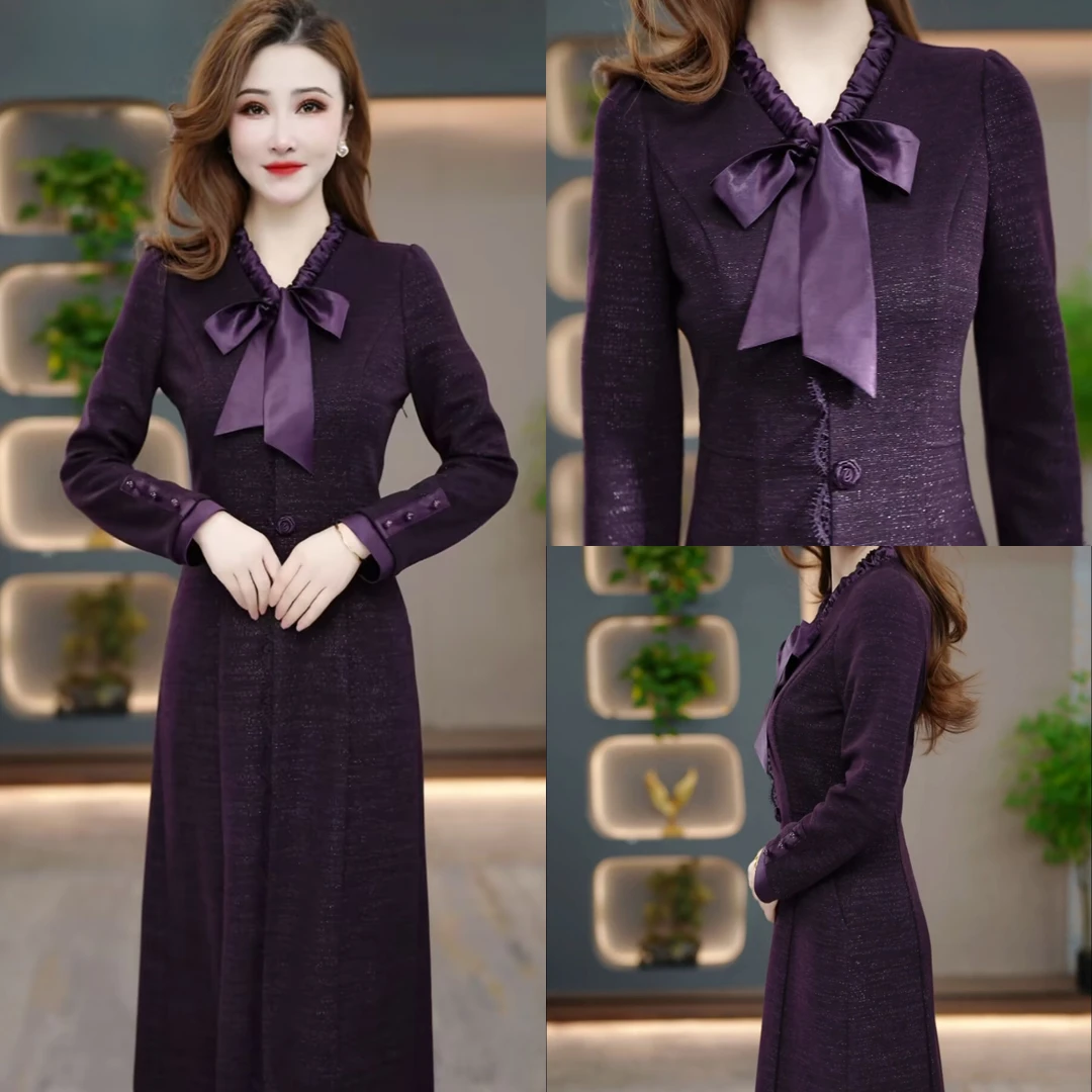 冬季显瘦连衣裙2025新款气质时尚减龄修身收腰打底裙CY25Y3758款