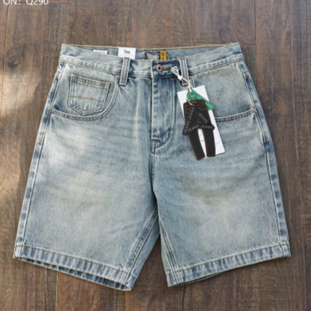 潮流宽松常规款无弹力短裤五分裤牛仔裤薄款夏季拉链