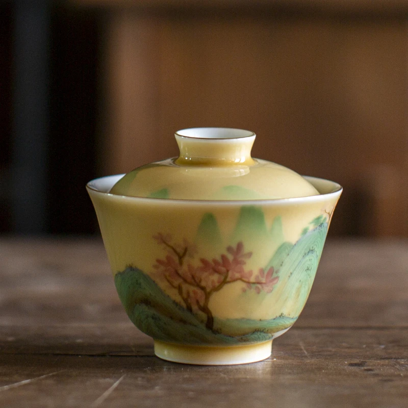 斋居 弥云绿山水盖120CC（弥云S0015）口径80mm*75mm