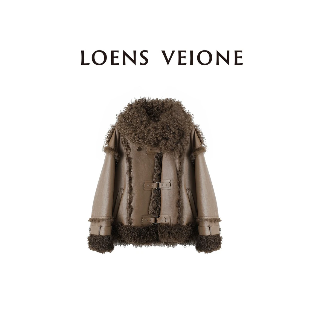 LOENS VEIONE/罗拉【鲲之梦境】格朵拉绵羊毛皮时尚外套23CVDB0527N