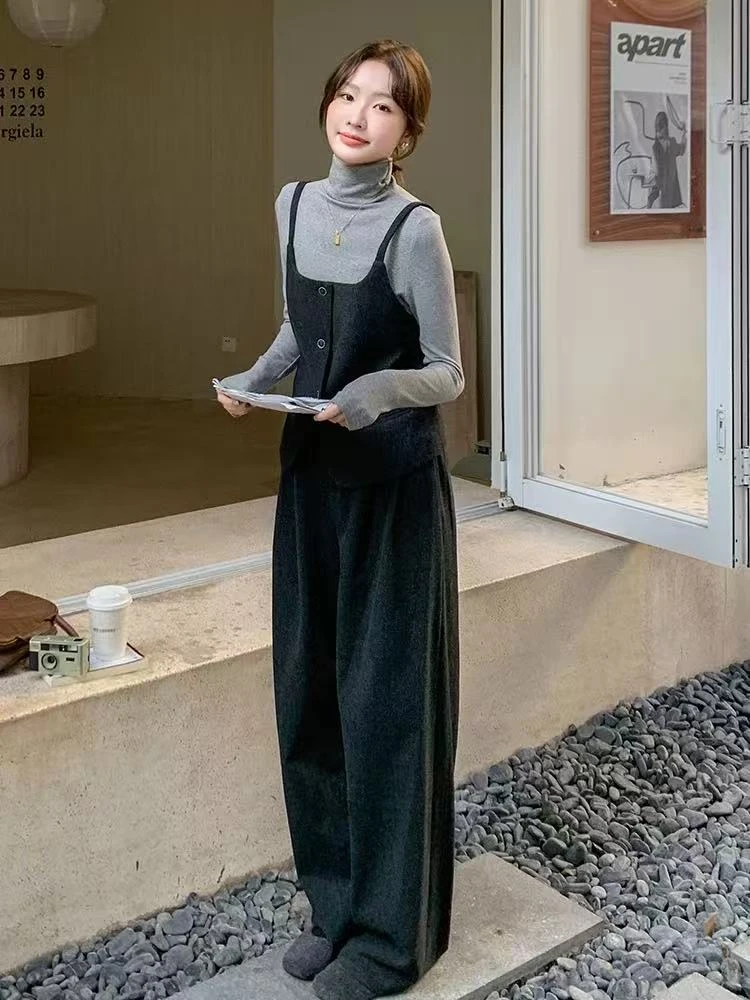 法式高级感毛呢三件套女2025秋冬气质名媛显瘦马甲阔腿裤F701