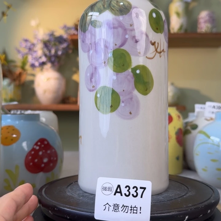 摆件景德镇手绘陶瓷花瓶摆件无孔
