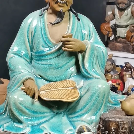 开***心石湾陶瓷公仔摆件