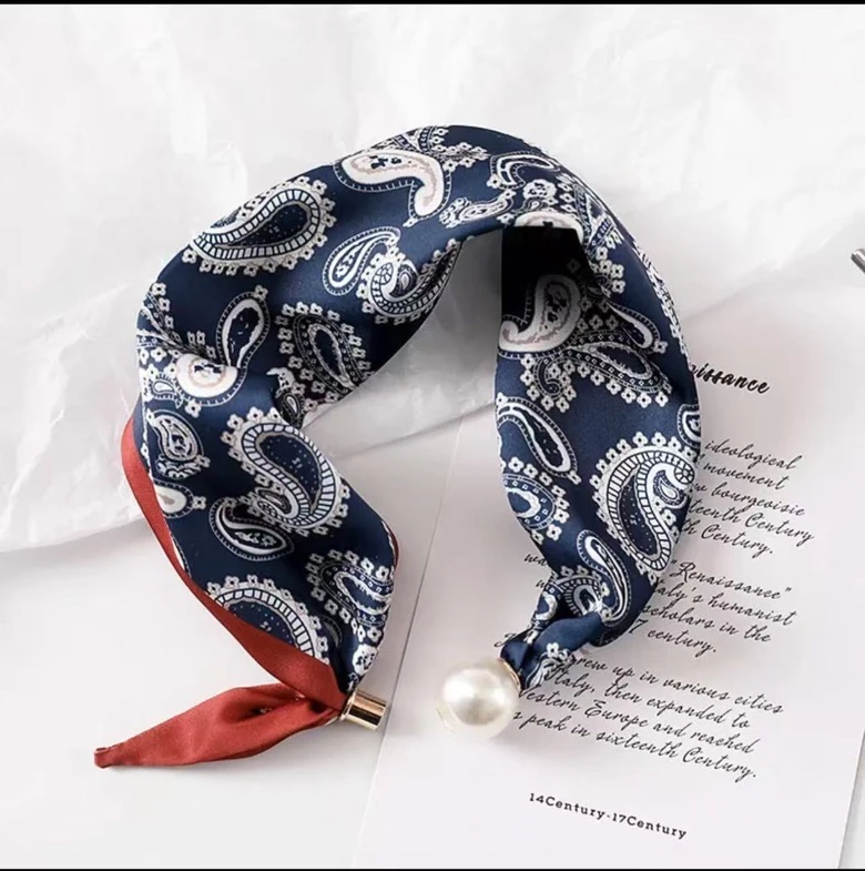 磁扣丝巾项链春夏长条巾手链吸铁吊坠薄款围脖遮颈纹锁骨领披肩