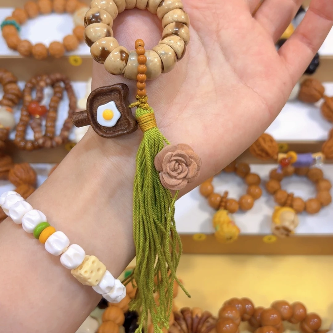 手串星月菩提紫金鼠花皮➕玫瑰花