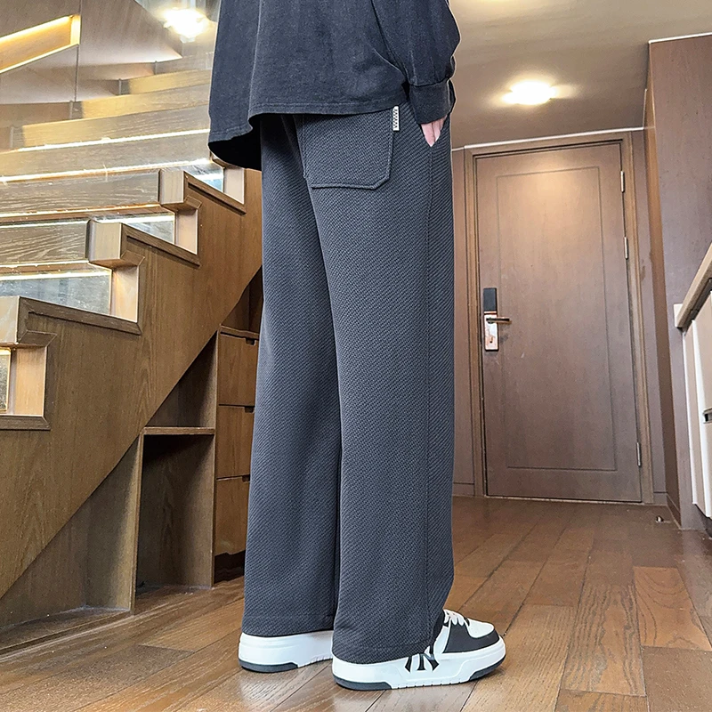 春秋季男士休闲裤裤子宽松潮牌美式高街秋款时尚百搭直筒阔腿裤