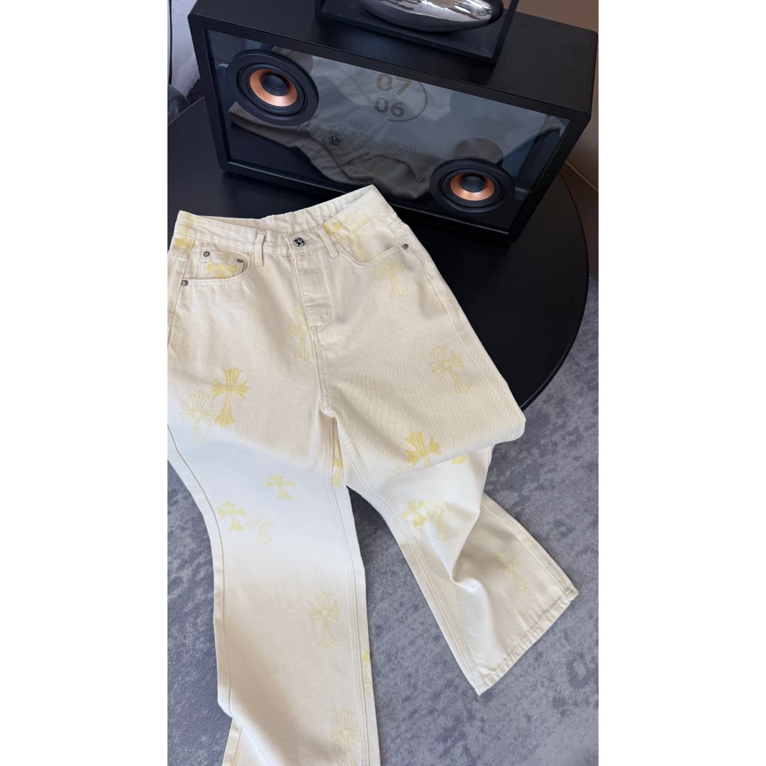 《现货》【克】 春夏新款高腰直筒刺绣牛仔裤-Ani-B652