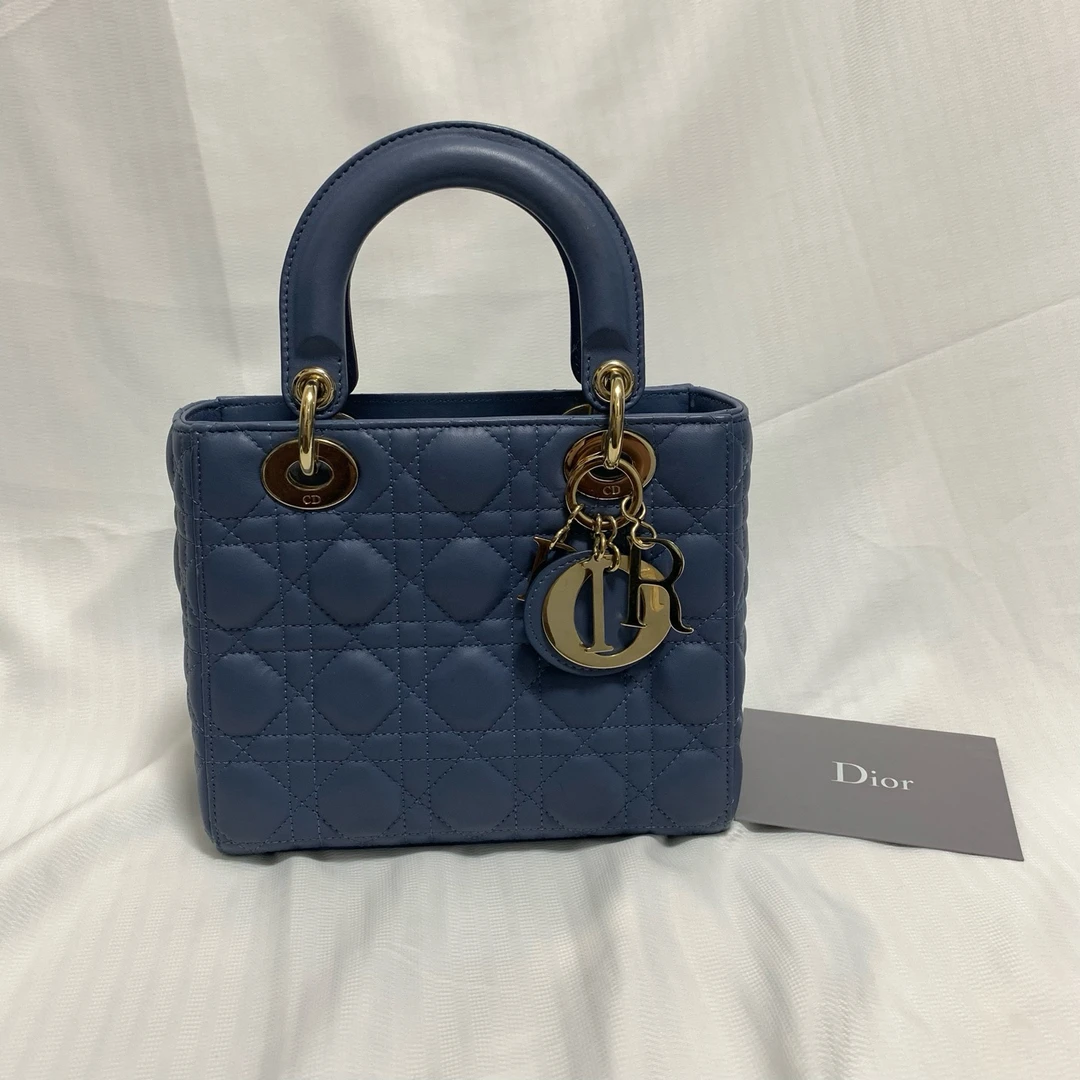 95新 DIOR/迪奥 dior 蓝色四格戴妃 底长20 20年