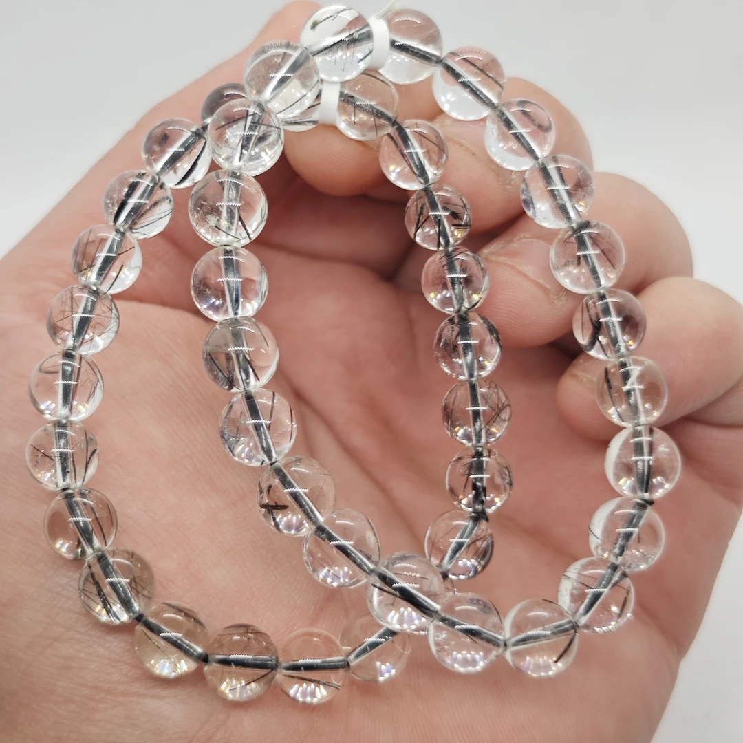 晶匠天然黑发晶手串8mm+多样性发一 编号-X31025