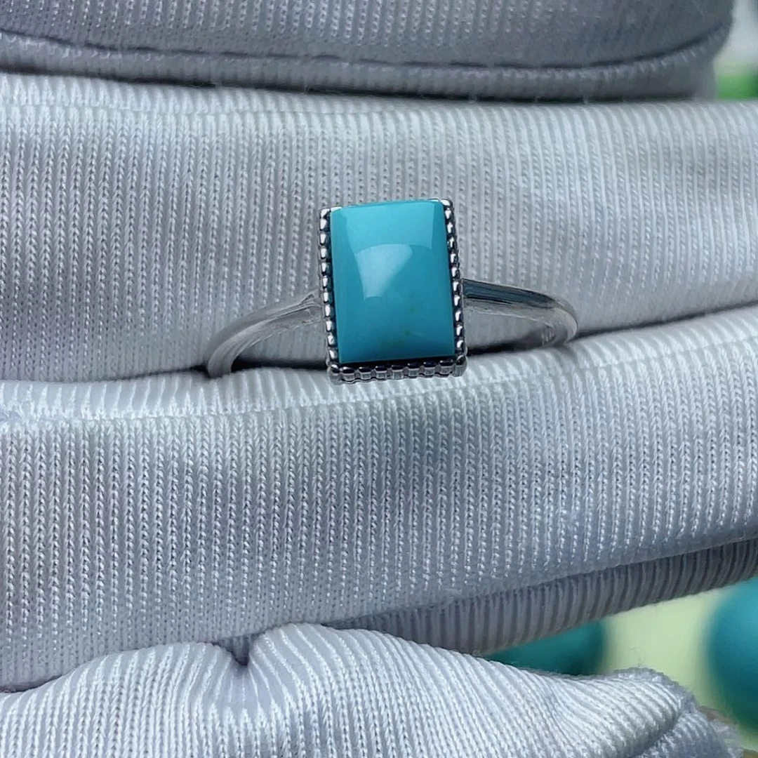 绿松石银S925镶嵌绿松石