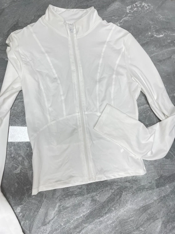 8991瑜伽外套女拉链运动显瘦防晒衣紧身休闲长袖健身跑步健身透气