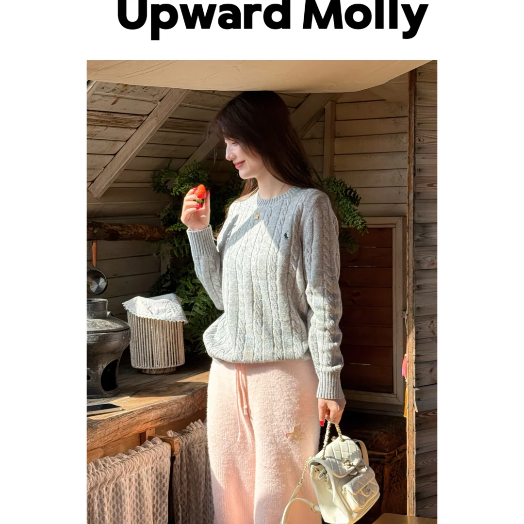 Upward Molly【回归经典】美丽诺羊毛极简高级显瘦绞花毛衣