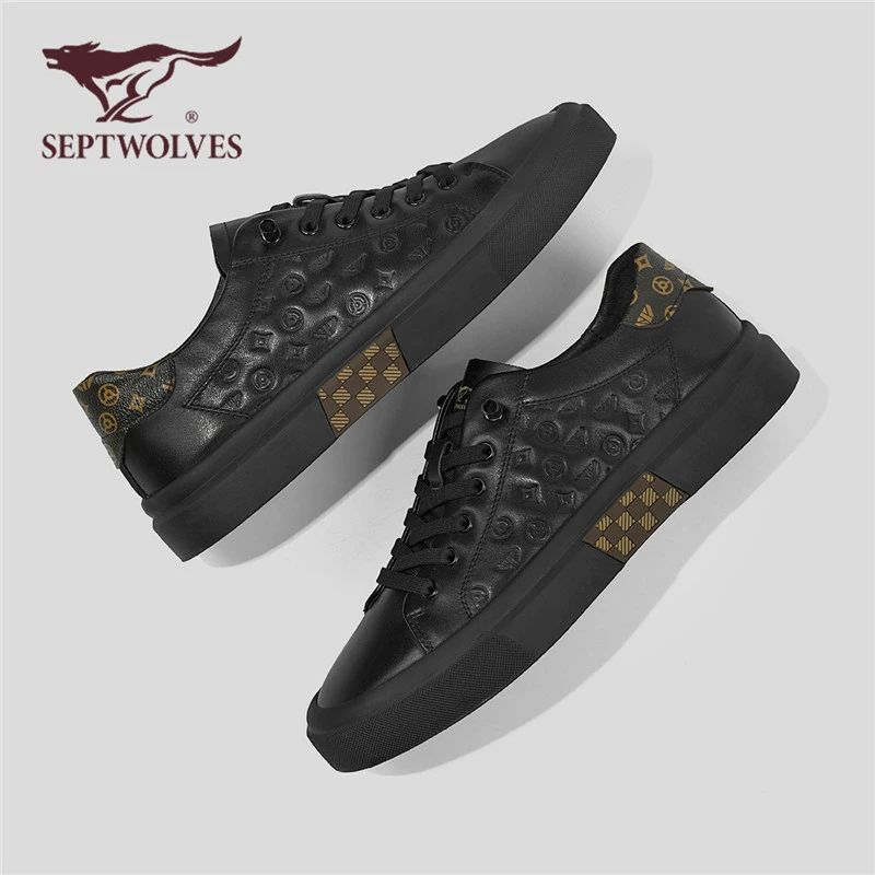 七匹狼轻奢男鞋秋季透气休闲鞋男士运动时尚百搭一脚蹬低帮平板鞋