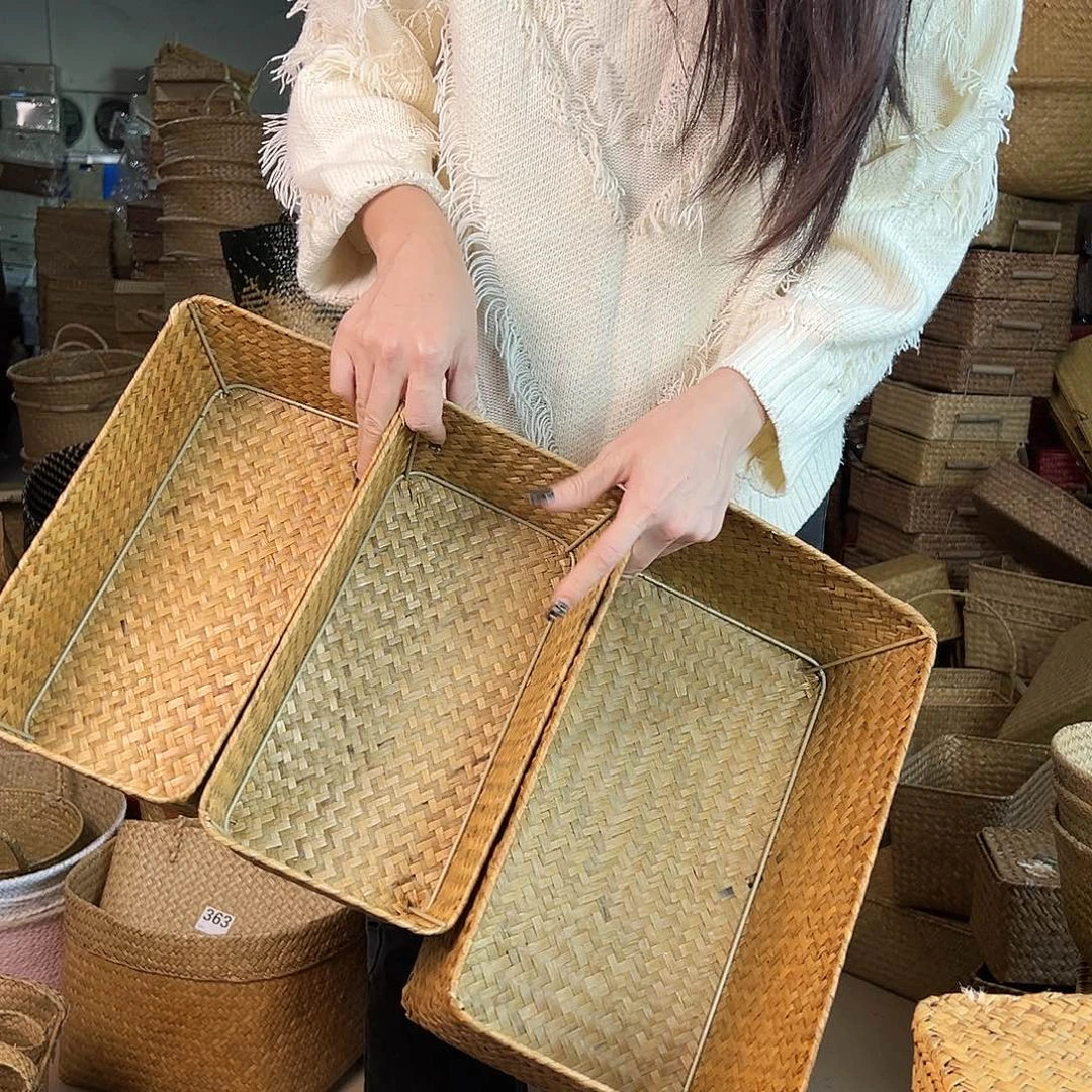 草编草编包/草编收纳盒带瑕疵