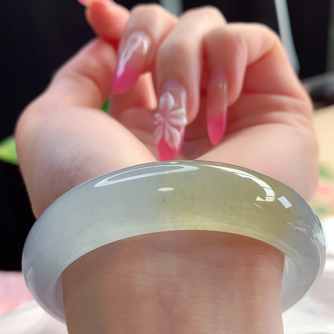 未镶嵌手镯翡翠天然A货翡翠54-55落日的黄昏 轮胎镯12号