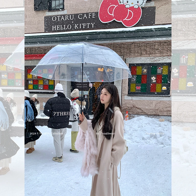 【CloudSweet 12/27 10:00】雪狐大衣/极简廓形 狐狸毛围巾呢大衣