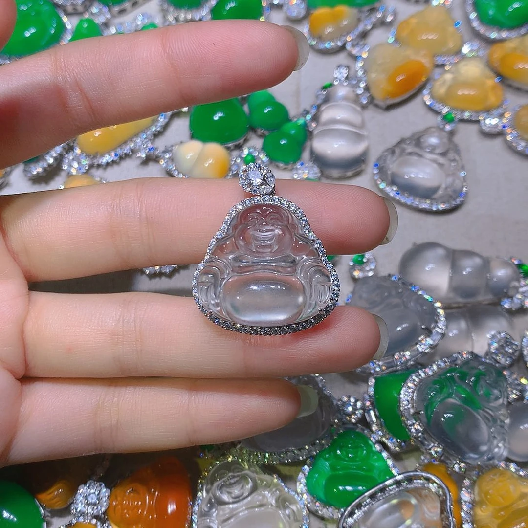 石英质玉银S925镶嵌颈饰A****?