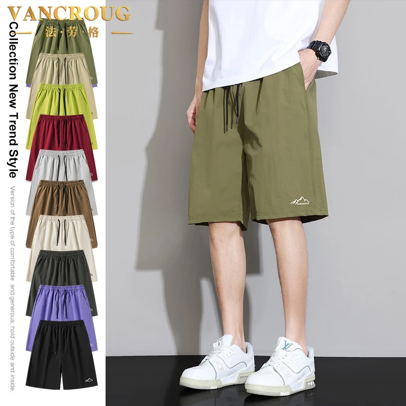VANCROUG/法劳格短裤男士夏季冰丝速干薄款凉感潮牌宽松运动裤子