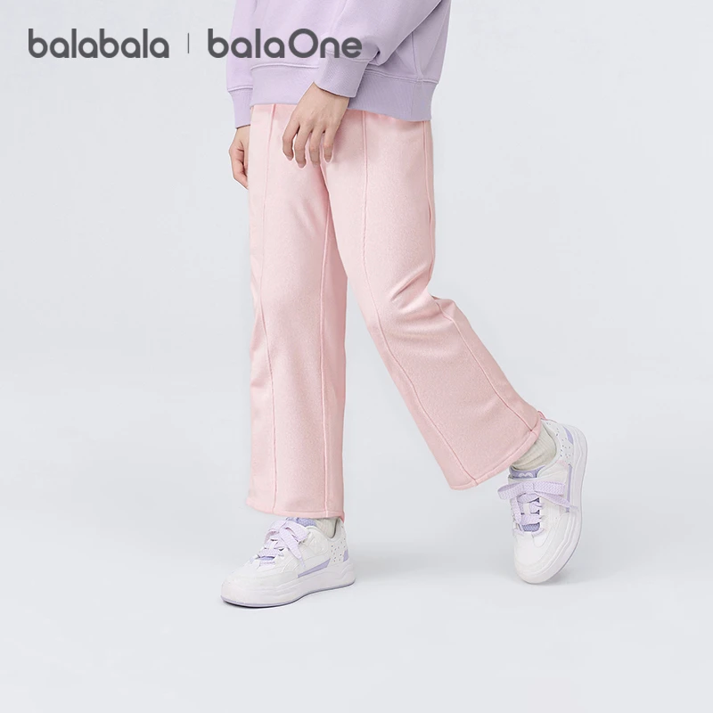 【balaOne】巴拉巴拉童装儿童裤子女童长裤2025秋直筒裤甜美时尚