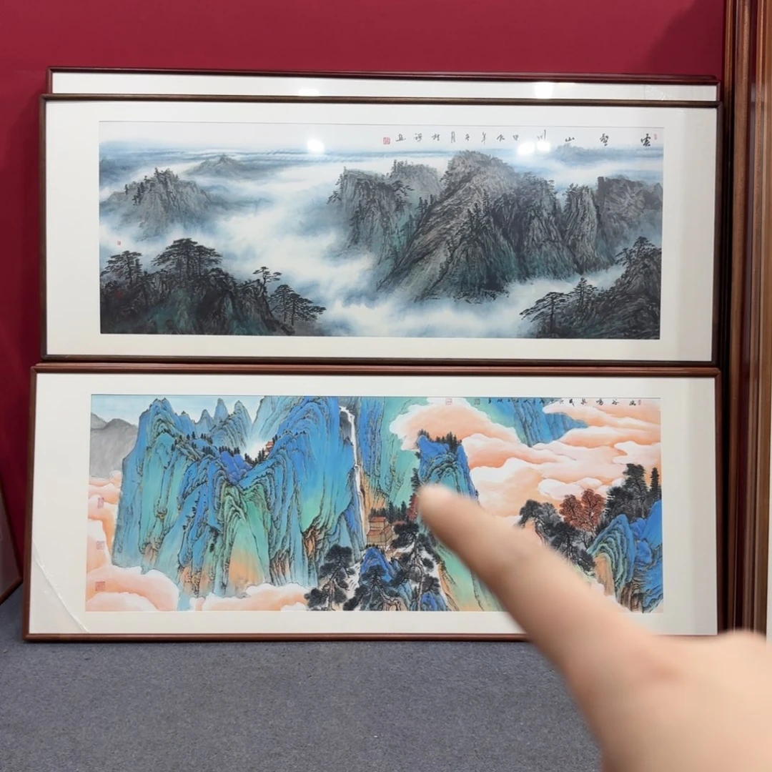 国画秋***子带框绘画作品