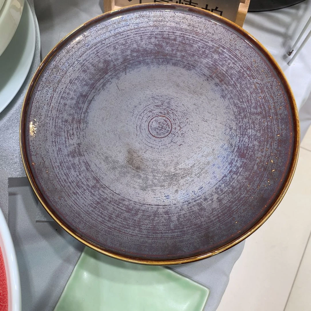 陶景德镇粗陶复古盘碗微瑕