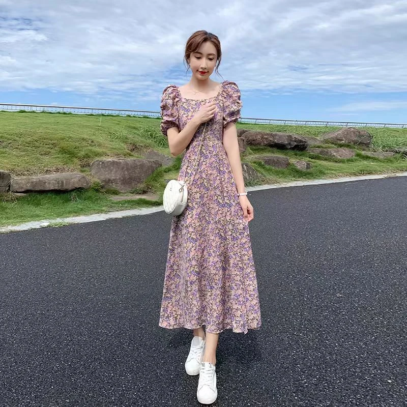 MM夏季新款雪纺碎花裙长款16款