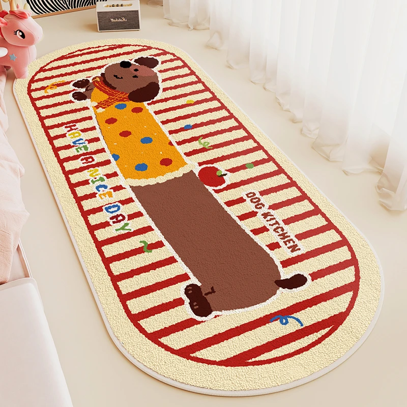 卡通床边地毯卧室床头可爱仿羊绒毛绒脚垫加厚家用防摔地垫飘窗垫