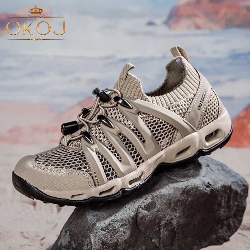 OKOJ户外溯溪鞋男女速干涉水鞋防滑网面透气夏季新款登山钓鱼鞋子