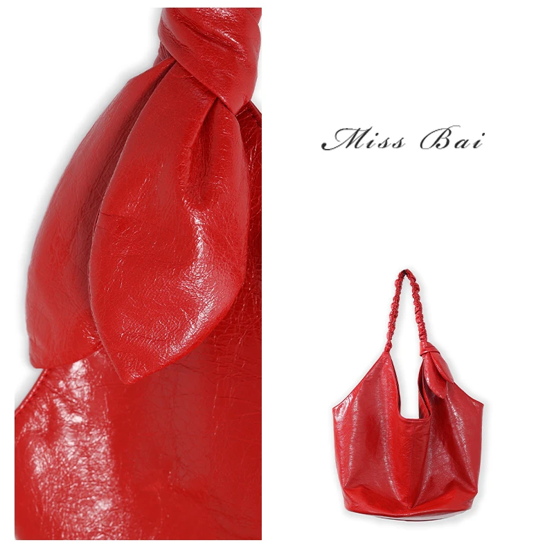 YIWEN-【隔壁房间】时尚百搭慵懒感羊皮单肩手提包BB1019